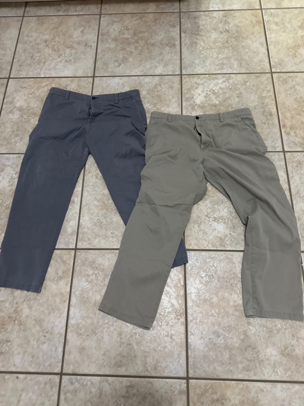 Men's Docker Pants in dark gray and light grand  - Classic Casual Fit